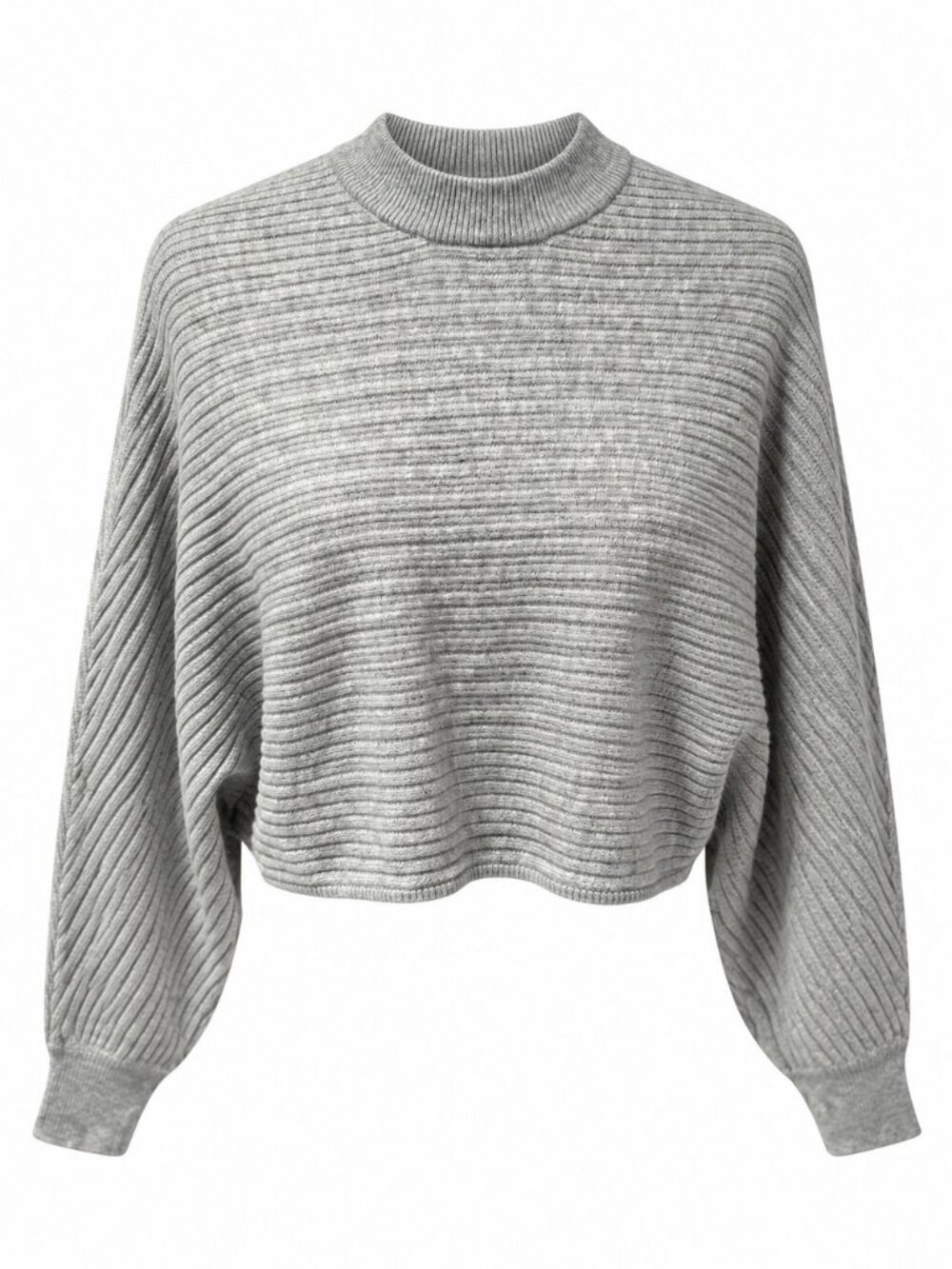 WILFRED FREE (ARITZIA) “Lolan” grey textured batwing crop knit sweater - size xs